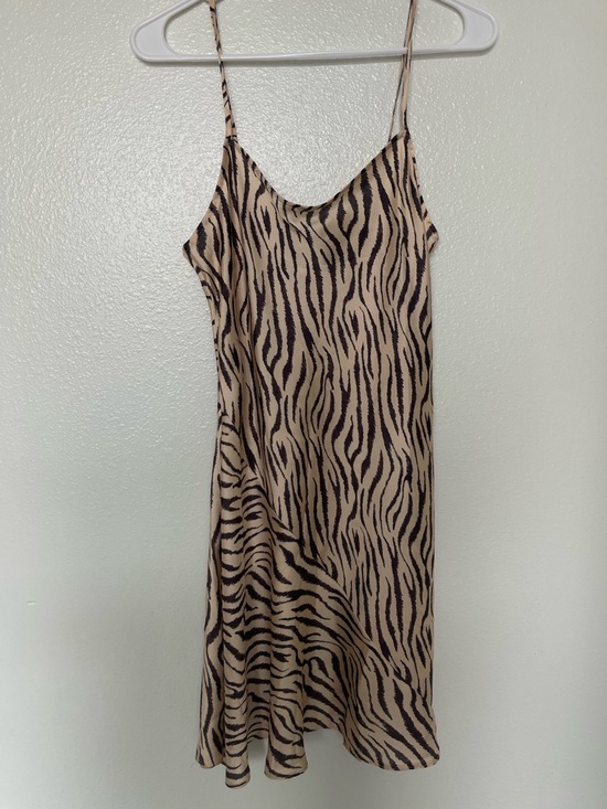 Dresses & Skirts - Animal Print Slip Dress - Beige and Black